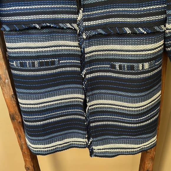 Vineyard Vines Jacket Women's Blue White Open Front Long Sleeve Pockets Size S - Picture 4 of 10